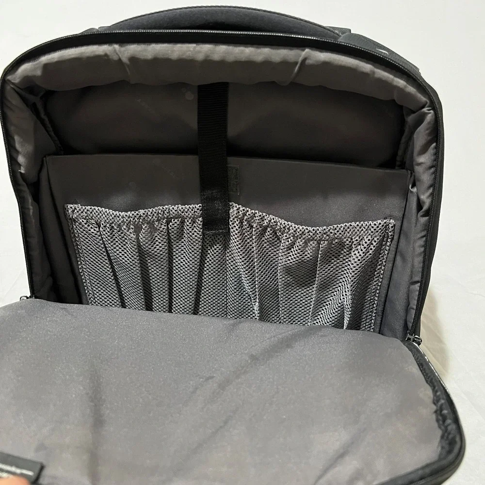 Delsey Black Lightweight Travel Carry On Reinforced Laptop Compartment Backpack
